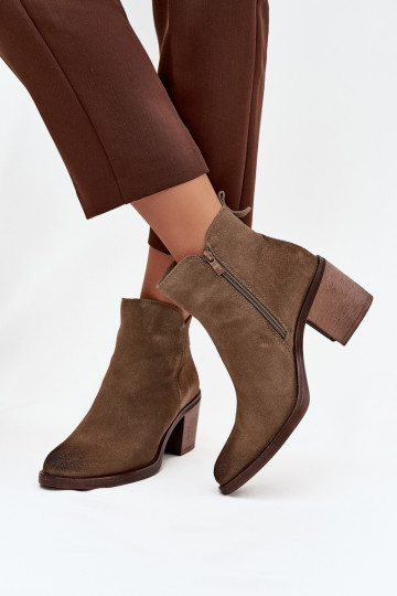 Stivali da donnaAbilitatoturalnego dalla pelle scamosciata con i tacchi riscaldamento Sergio Leone BT25321-S colore kaki 2