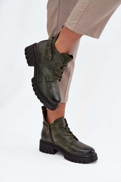 Basso riscaldamento Stivali da donna Klocke con tacchi decorati colore kaki Therisse Basso riscaldamento Stivali da donna Klocke con tacchi decorati colore kaki Therisse