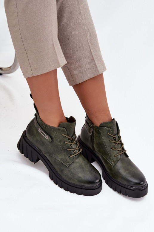 Basso riscaldamento Stivali da donna Klocke con tacchi decorati colore kaki Therisse Basso riscaldamento Stivali da donna Klocke con tacchi decorati colore kaki Therisse