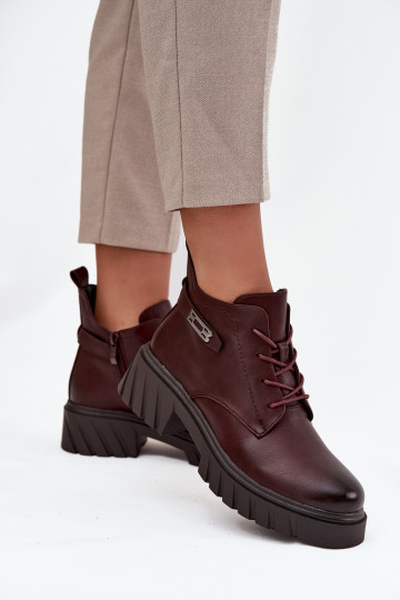 Basso riscaldamento Stivali da donna Klocke con tacchi decorati Borgogna Therisse 2