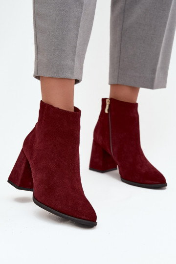 StivaliAbilitatoturalnego dalla pelle scamosciatau Obcas Słupek riscaldamento Borgogna Zazoo 3128 2