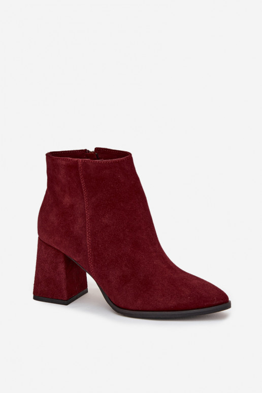 StivaliAbilitatoturalnego dalla pelle scamosciatau Obcas Słupek riscaldamento Borgogna Zazoo 3128