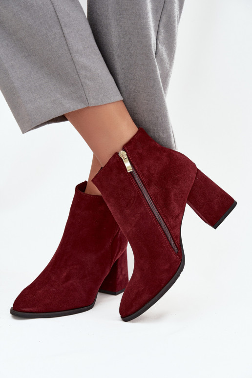 StivaliAbilitatoturalnego dalla pelle scamosciatau Obcas Słupek riscaldamento Borgogna Zazoo 3128