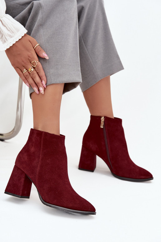 StivaliAbilitatoturalnego dalla pelle scamosciatau Obcas Słupek riscaldamento Borgogna Zazoo 3128