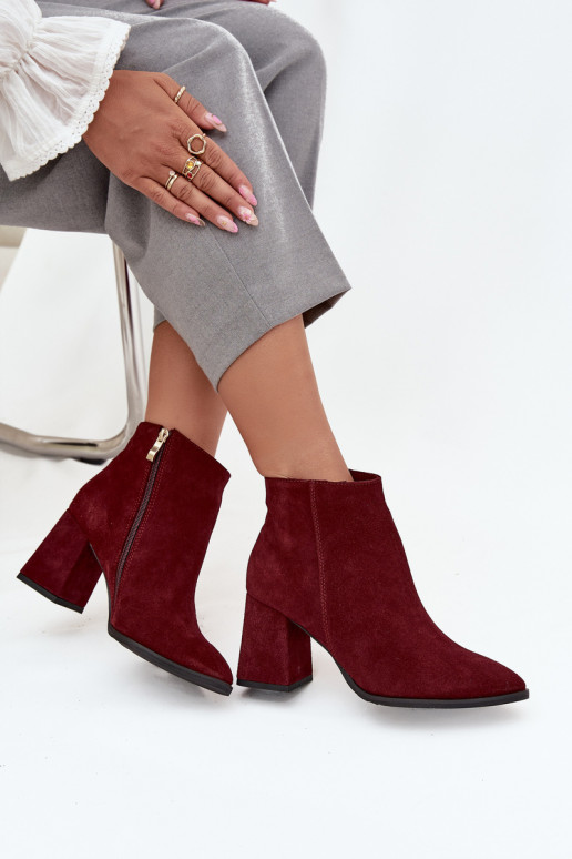 StivaliAbilitatoturalnego dalla pelle scamosciatau Obcas Słupek riscaldamento Borgogna Zazoo 3128