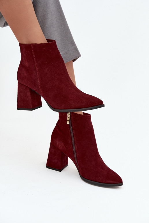 StivaliAbilitatoturalnego dalla pelle scamosciatau Obcas Słupek riscaldamento Borgogna Zazoo 3128