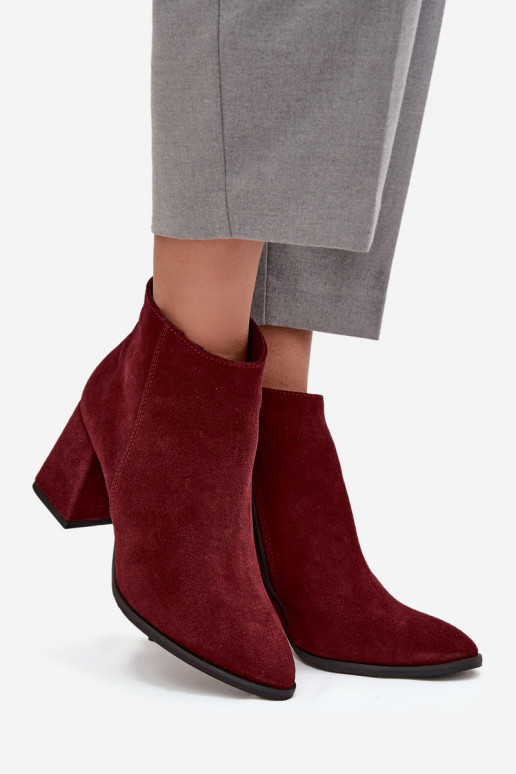 StivaliAbilitatoturalnego dalla pelle scamosciatau Obcas Słupek riscaldamento Borgogna Zazoo 3128