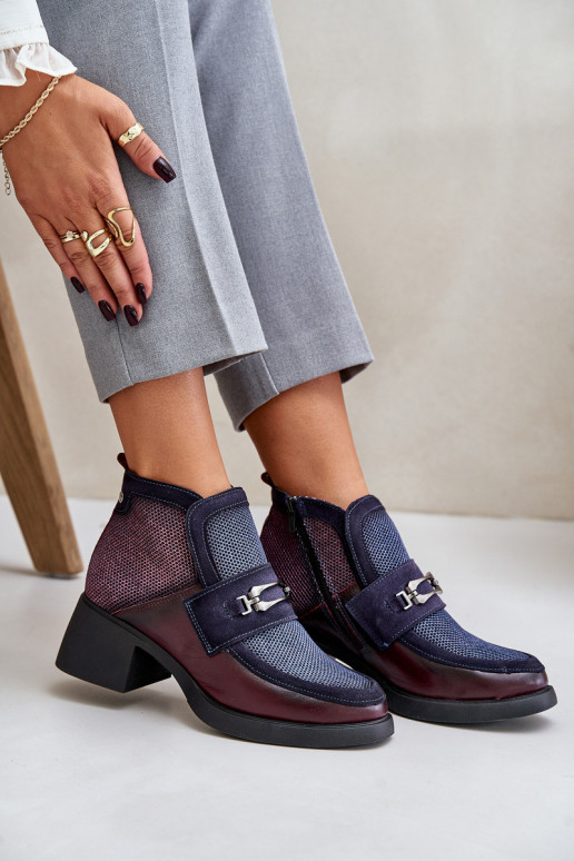 Pelle Stivali da donna Su tacchi enormi con ornamenti Deveciejka A6747-23 BorgognaAo-blu scuro Pelle Stivali da donna Su tacchi enormi con ornamenti Deveciejka A6747-23 BorgognaAo-blu scuro