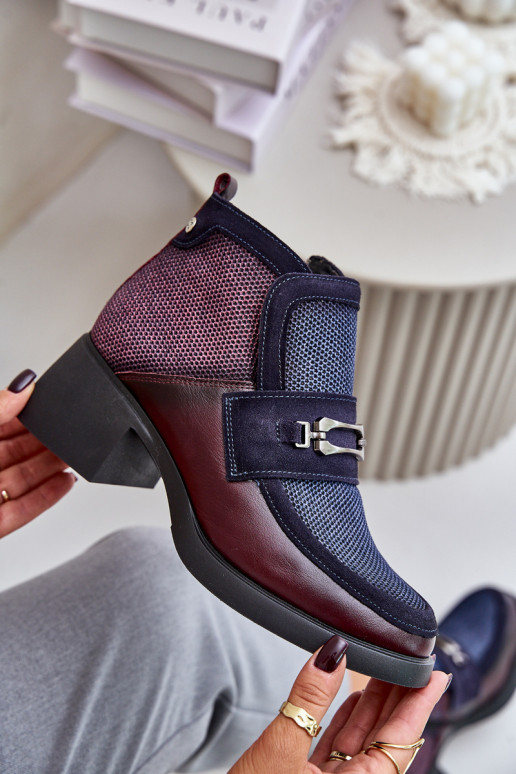 Pelle Stivali da donna Su tacchi enormi con ornamenti Deveciejka A6747-23 BorgognaAo-blu scuro Pelle Stivali da donna Su tacchi enormi con ornamenti Deveciejka A6747-23 BorgognaAo-blu scuro