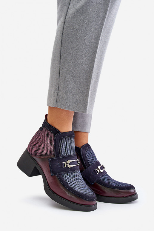 Pelle Stivali da donna Su tacchi enormi con ornamenti Deveciejka A6747-23 BorgognaAo-blu scuro Pelle Stivali da donna Su tacchi enormi con ornamenti Deveciejka A6747-23 BorgognaAo-blu scuro