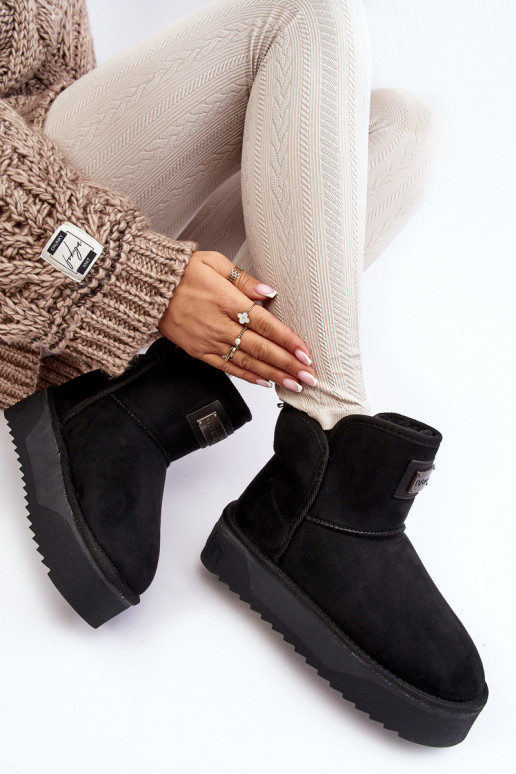 Vegano INodoodporne Stivali da neve con una piattaforma D.Franklin DFSH371004 colore nero