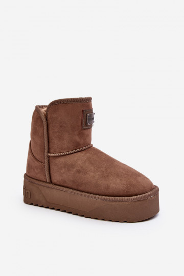 Vegano Stivali da neve con una piattaforma D.Franklin DFSH371004 beige