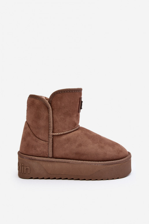 Vegano Stivali da neve con una piattaforma D.Franklin DFSH371004 beige