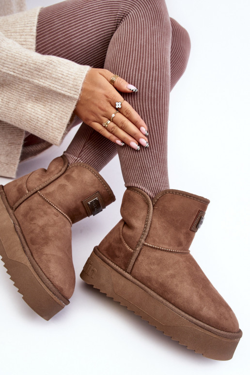 Vegano Stivali da neve con una piattaforma D.Franklin DFSH371004 beige