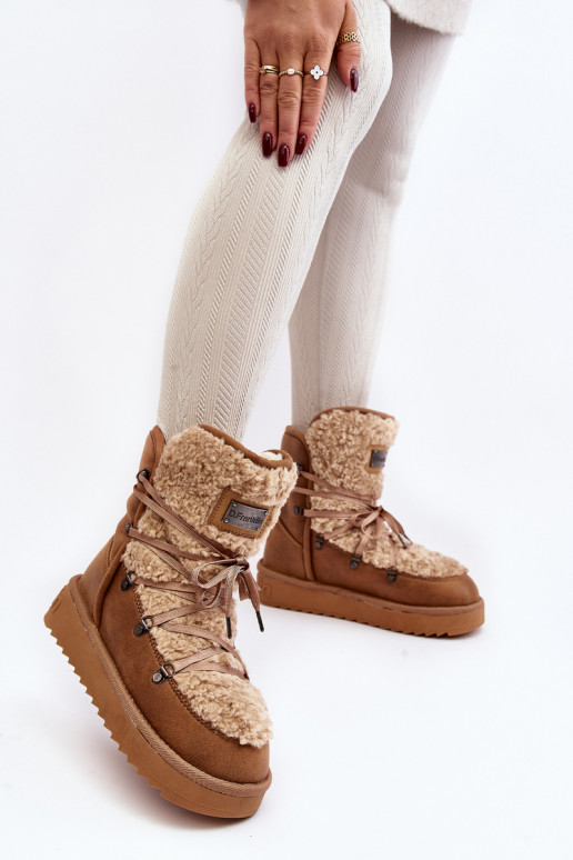 INodoodporne Stivali da neve con una piattaforma Vegano D.Franklin DFSH370004 colore marrone