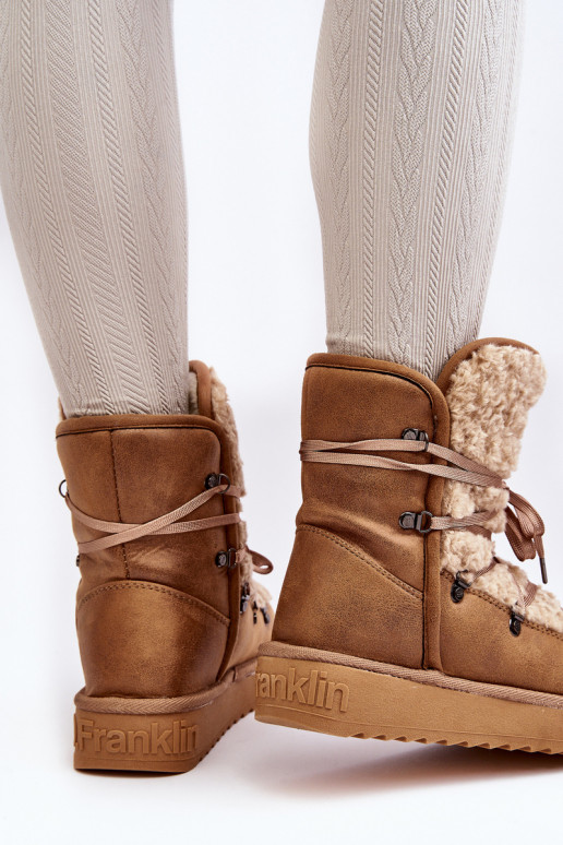 INodoodporne Stivali da neve con una piattaforma Vegano D.Franklin DFSH370004 colore marrone