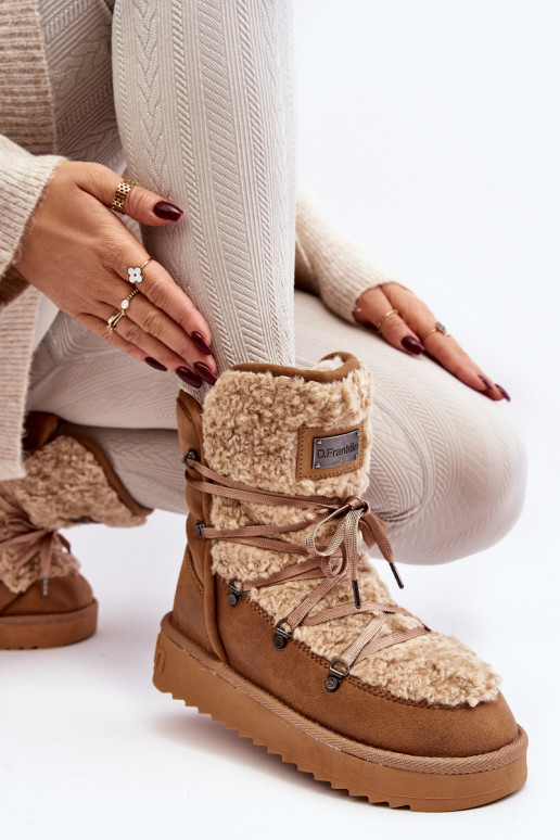 INodoodporne Stivali da neve con una piattaforma Vegano D.Franklin DFSH370004 colore marrone