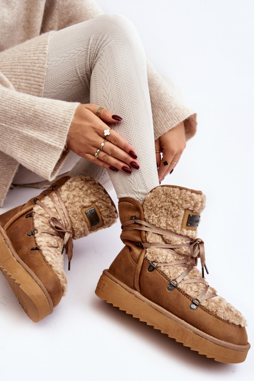 INodoodporne Stivali da neve con una piattaforma Vegano D.Franklin DFSH370004 colore marrone