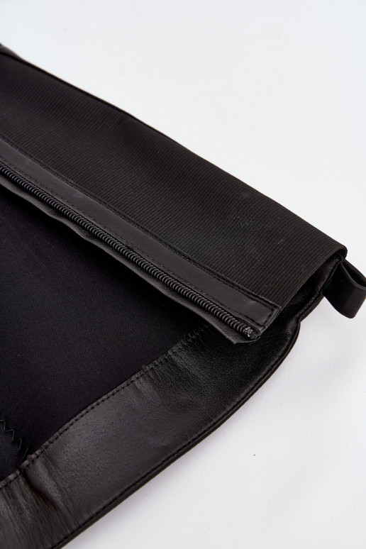 Stivali alti da donna fino al ginocchio con tacco, in eco-pelle, neri Thalina