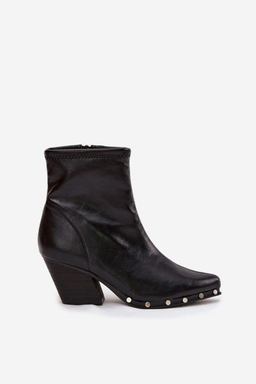 Stivaletti da donna in stile cowboy neri in ecopelle con tacco Abrielle Stivaletti da donna in stile cowboy neri in ecopelle con tacco Abrielle