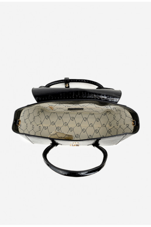 con effetto vernice Palmare Tronco con un impronta NOBO BAG5810-M20 nero