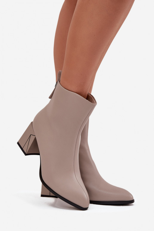 riscaldamento Stivali con i tacchiAbilitatoturalnej Skóry Vinceza 66812 colore grigio