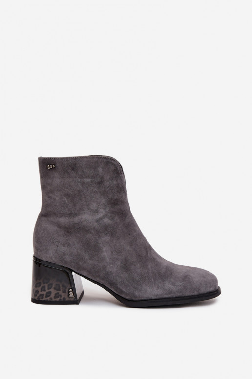 Stivali da donnaAbilitatoturalnego dalla pelle scamosciatau con i tacchi riscaldamento Vinceza 66806 colore grigio