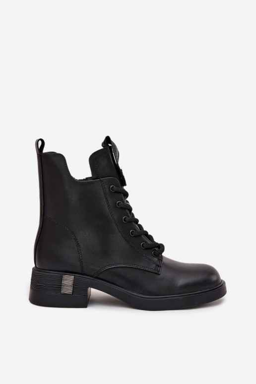 Pelle Stivali da donna Con tacco basso Vinceza 66818 colore nero