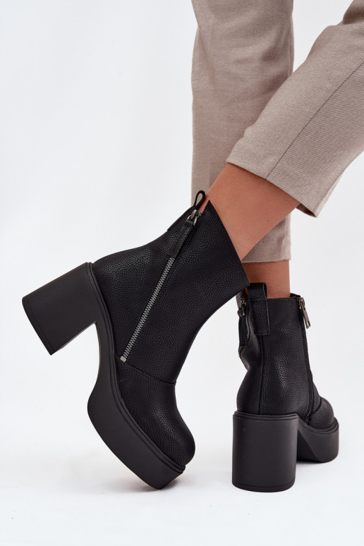 Pelle riscaldamento Stivali da donna e piattaforma Vinceza 66831 colore nero