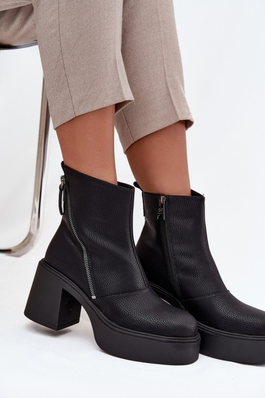 Pelle riscaldamento Stivali da donna e piattaforma Vinceza 66831 colore nero