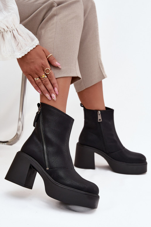 Pelle riscaldamento Stivali da donna e piattaforma Vinceza 66831 colore nero