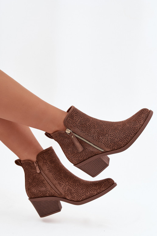 stivali stile coAboy Femminile con i tacchi S.Barski HY52-538 colore marrone