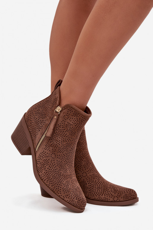 stivali stile coAboy Femminile con i tacchi S.Barski HY52-538 colore marrone