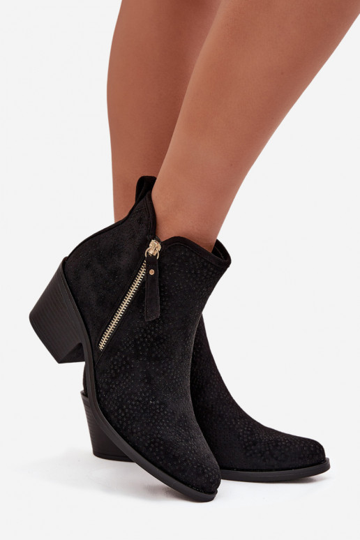 stivali stile coAboy Femminile con i tacchi S.Barski HY52-538 colore nero