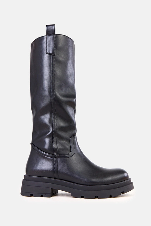 Stivali neri in pelle sintetica per... Stivali neri in pelle sintetica per...