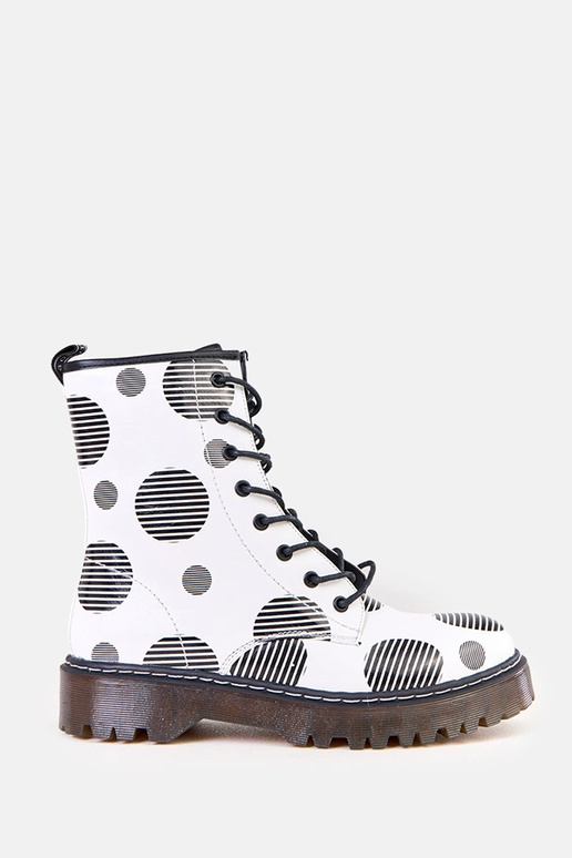 Białe traperki damskie na platformie...