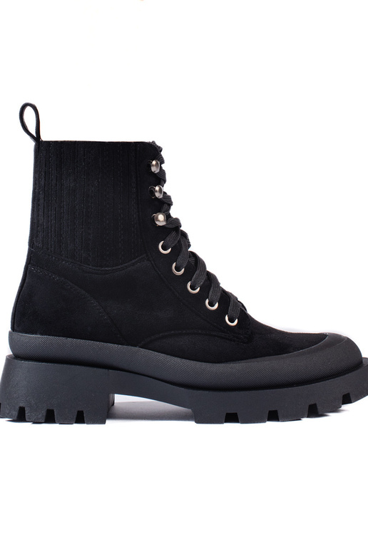 colore nero legato dalla pelle scamosciata scarpe