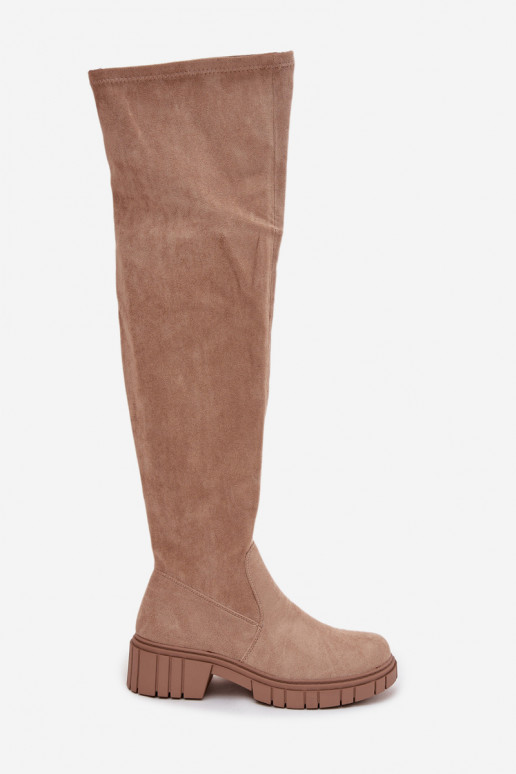 stivali da donna sopra il ginocchio S.Barski HY42-122 beige stivali da donna sopra il ginocchio S.Barski HY42-122 beige
