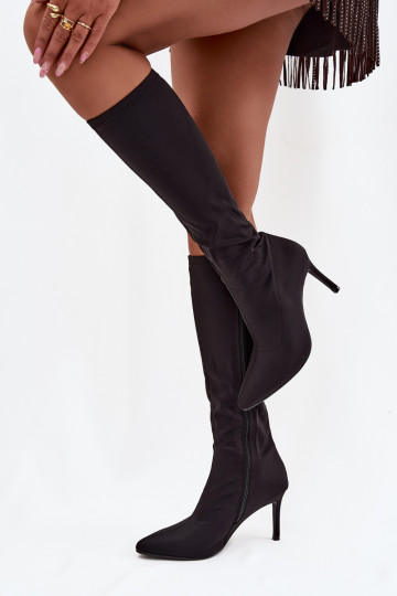  stivali da donna con tacchi sottili S.Barski HY52-513 colore nero