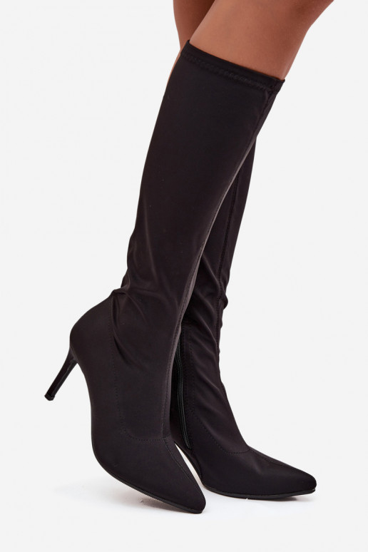  stivali da donna con tacchi sottili S.Barski HY52-513 colore nero