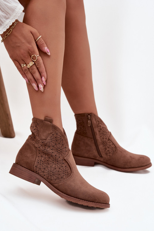 Stivali da donna con tacchi larghi S.Barski HY52-532 colore marrone