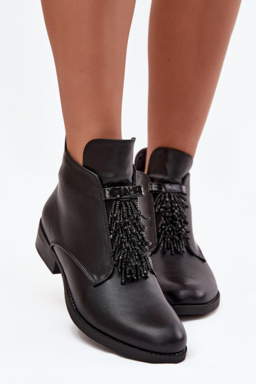 riscaldamento Stivali da donna con tacchi larghi S.Barski HY42-713 colore nero