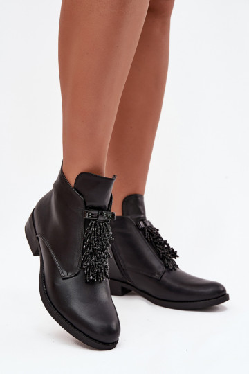 riscaldamento Stivali da donna con tacchi larghi S.Barski HY42-713 colore nero 2
