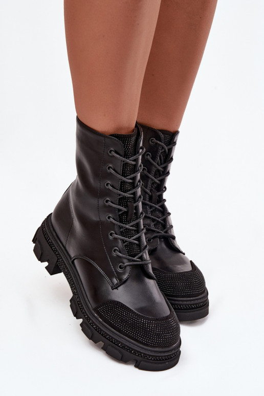 Stivaletti da lavoro Femminile riscaldamento Con decorazione S.Barski HY42-982 colore nero