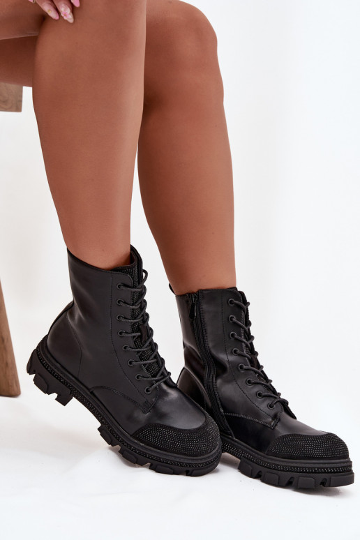 Stivaletti da lavoro Femminile riscaldamento Con decorazione S.Barski HY42-982 colore nero