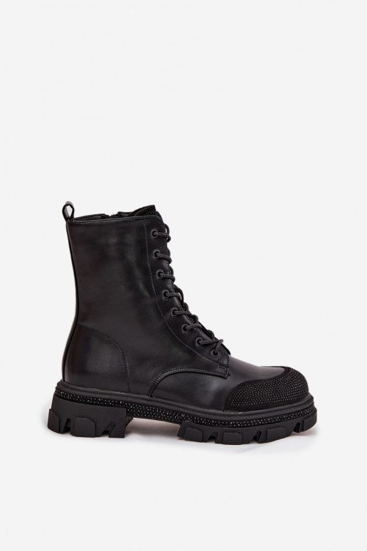 Stivaletti da lavoro Femminile riscaldamento Con decorazione S.Barski HY42-982 colore nero