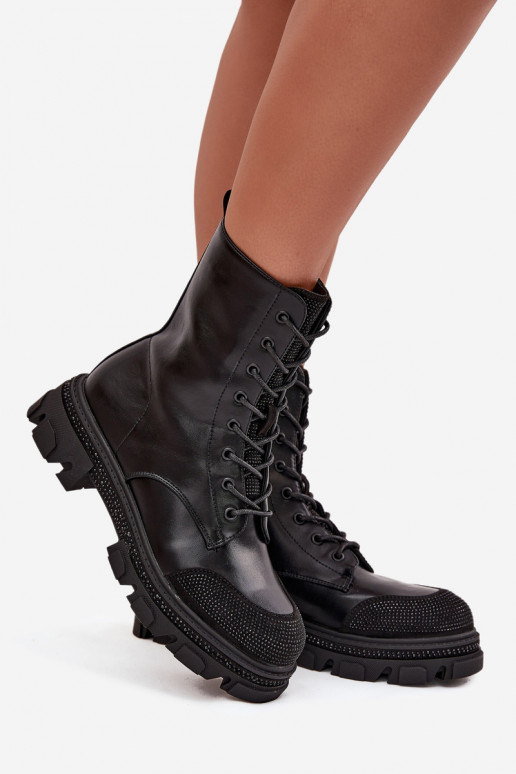 Stivaletti da lavoro Femminile riscaldamento Con decorazione S.Barski HY42-982 colore nero