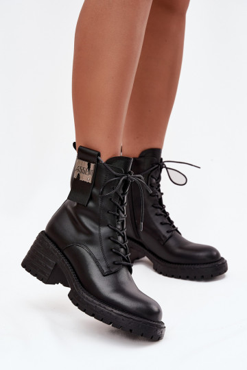 Pelle Stivaletti da lavoro Femminile Klocke Con decorazioni Detalem Artiker 57C0214 colore nero 2