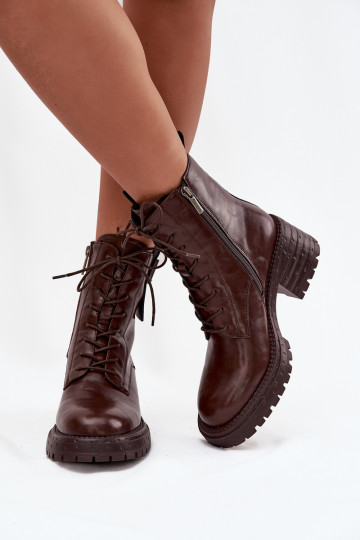 Pelle Stivaletti da lavoro Femminile Klocke Con decorazioni Detalem Artiker 57C0213 colore marrone 2