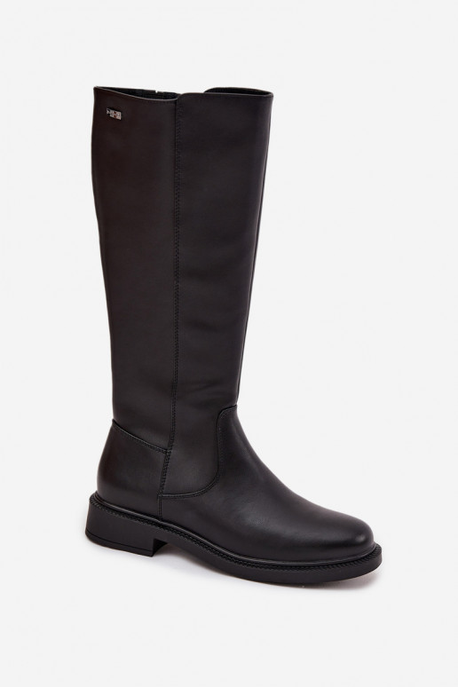 Pelle Stivali caldi con tacchi larghi Sergio Leone KZ25600-S colore nero Pelle Stivali caldi con tacchi larghi Sergio Leone KZ25600-S colore nero